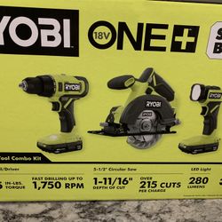 Brand New Sealed In Box Ryobi One + 3 Tool Combo Set