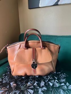 Dooney & Bourke Large Samba Leather Satchel Pebbled Leather In Saddle🎀