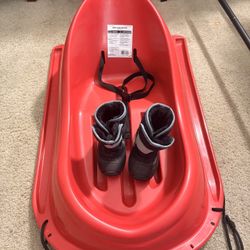 Toddler Snow Boots And Sled