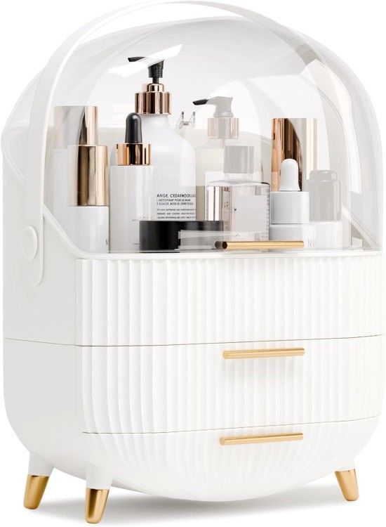 Makeup Vanity Portable Tabletop Storage with Transparent Lid