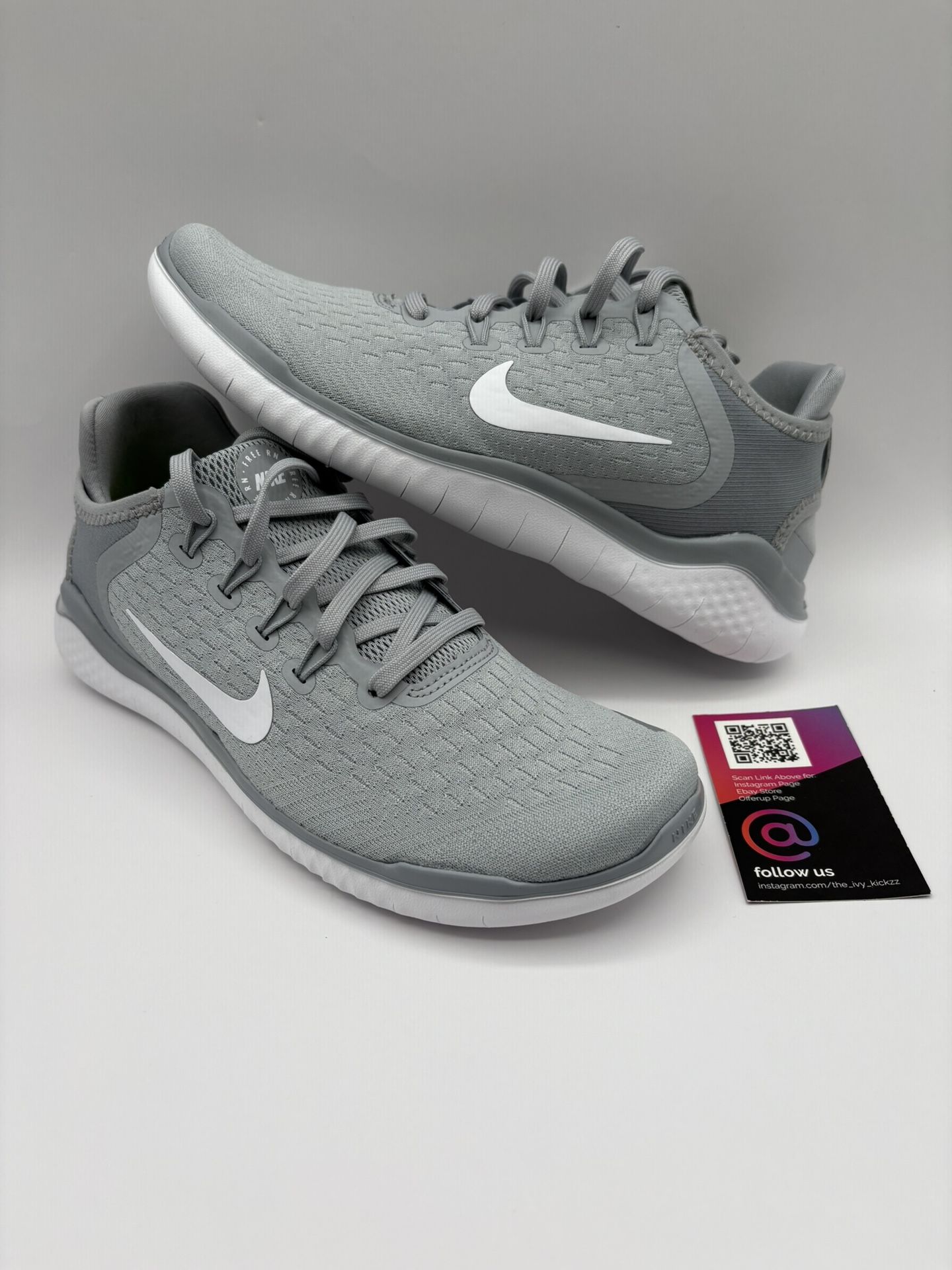 New Nike Free RN 2018 Womens Running Gym Training Shoes Wolf Grey Size