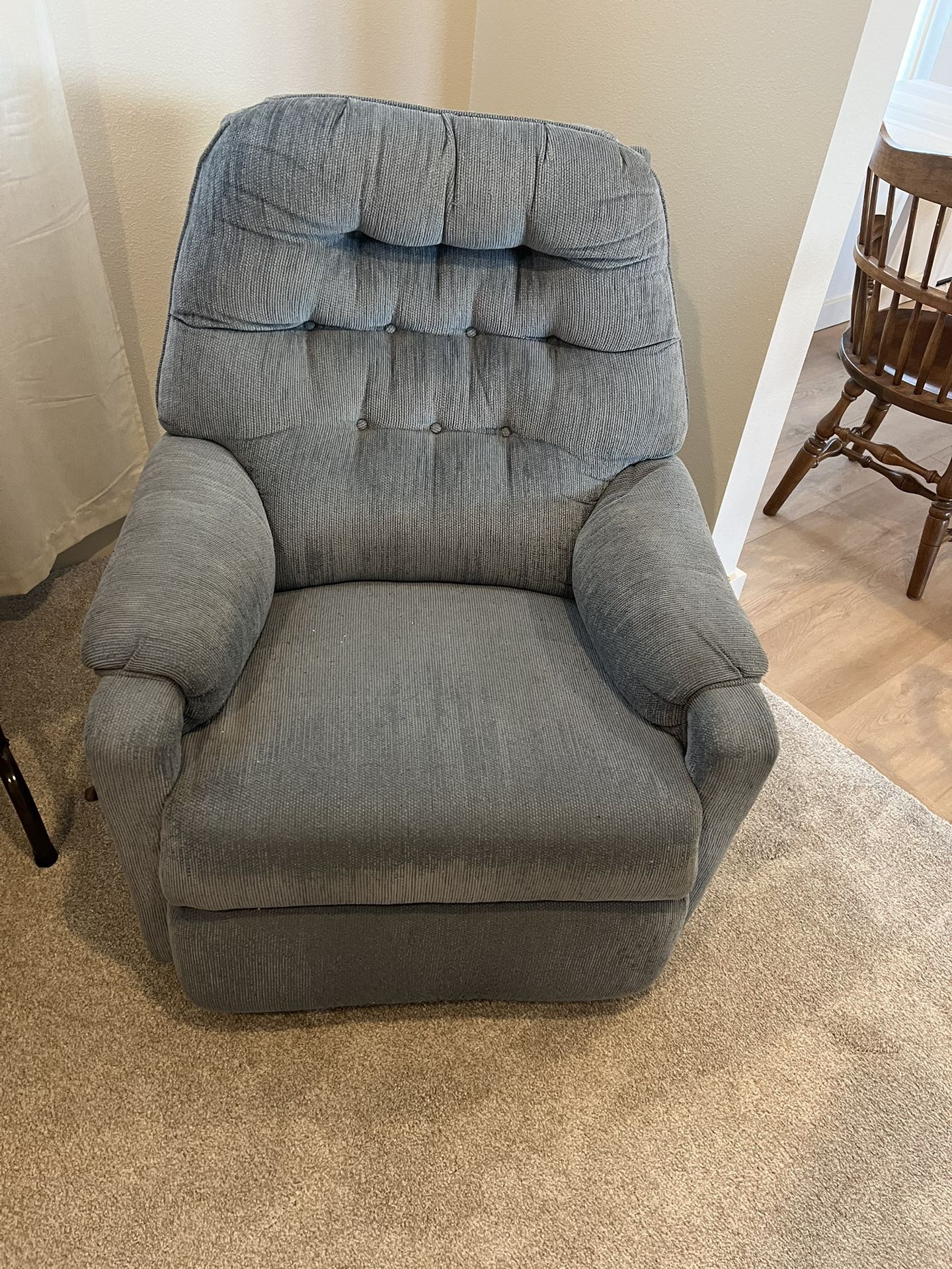 Blue Velvet Rocking Chair