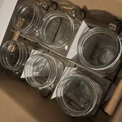 Set Of 6 Mason Jars With Tray