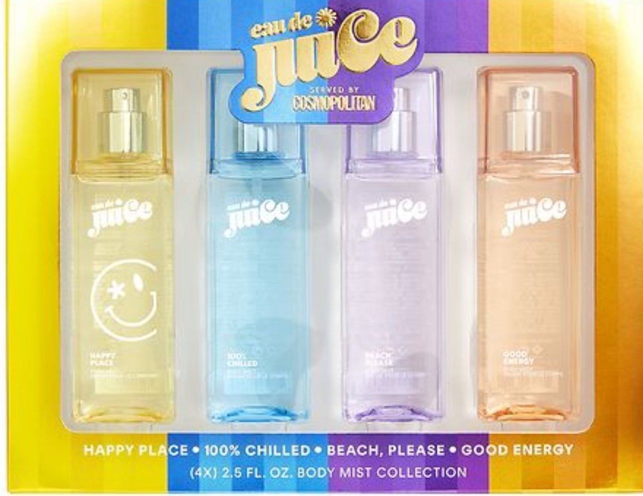Cosmopolitan Eau De Juice Body Mist 2.5 Oz 4-Pc GIFT SET Firm Price Now