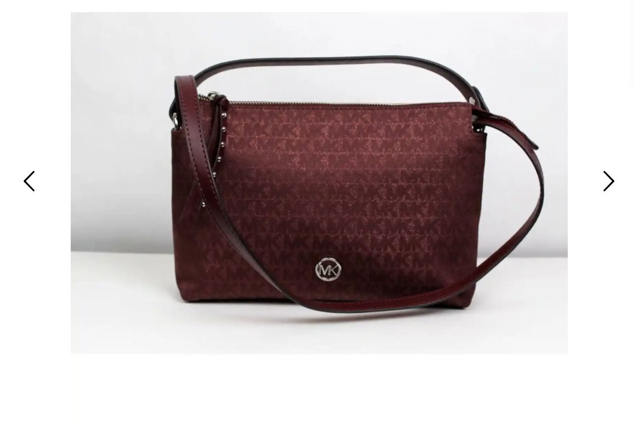 Michael Kors Logo Shailene Small Messenger Bag Purse Merlot