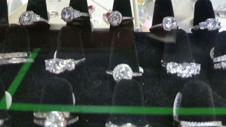 .925 sterling silver genuine CZ diamond solitaire rings