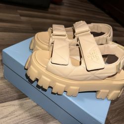 Prada Monolith leather platform sandals