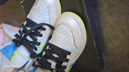 White High-Top Sneakers with Neon Accents