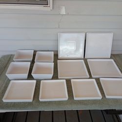 Stone Lain Grace Square Stoneware Dinnerware Set, 12 Piece Service For 4