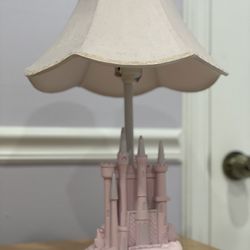 Disney Baby Cinderella castle lamp pink with shade Rare Disney baby collection