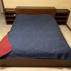 Bed Frame With Extendable Nite Table On Both End 