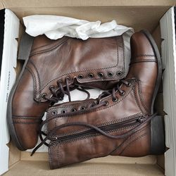 Steve Madden Women's sz 7.5 Troopa Brown Leather Combat Boots 