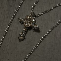 D Color Moissanite Rose Cross Pendant (Perfect Mothers Day Present)