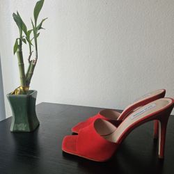 #STEVEMADDEN#RED#SUEDE#LEATHER #MULE#HEELS