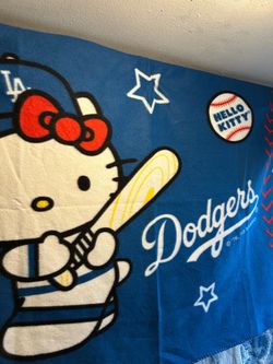 Hello Kitty x LA Dodgers fleece blanket