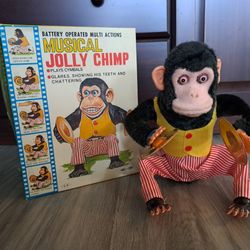Vintage Musical Jolly Chimp Toy - Rare! Fully Functional - New/excellent Condition. Original Box 