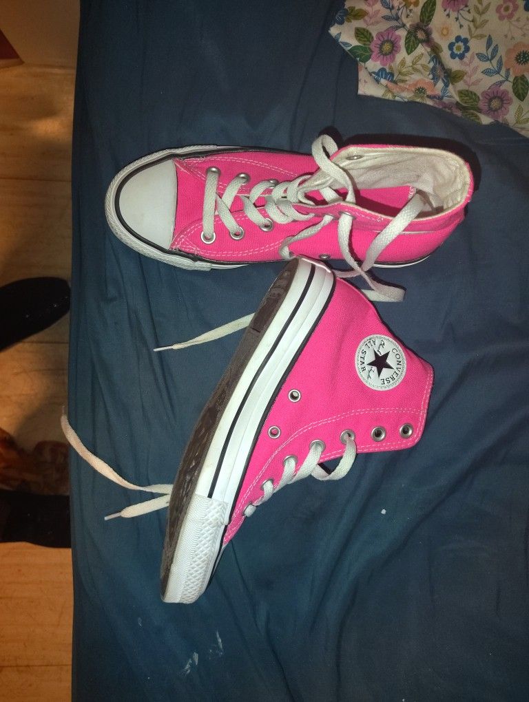 Hot Pink Converse High Top Sneakers