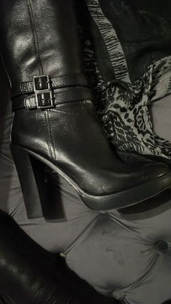 Tory Burch Tall Tumbled Leather Boots Sz 10