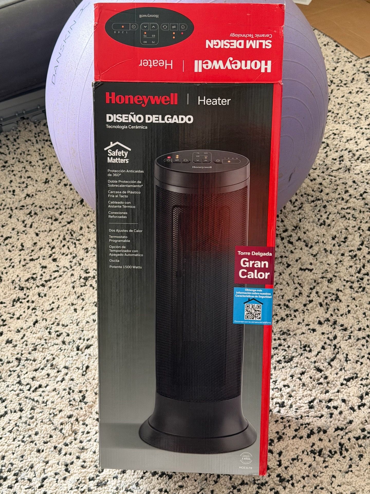 Honeywell - Electric slim ceramic Heater - Black