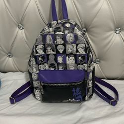 Mini Bagback, purple, black and white 