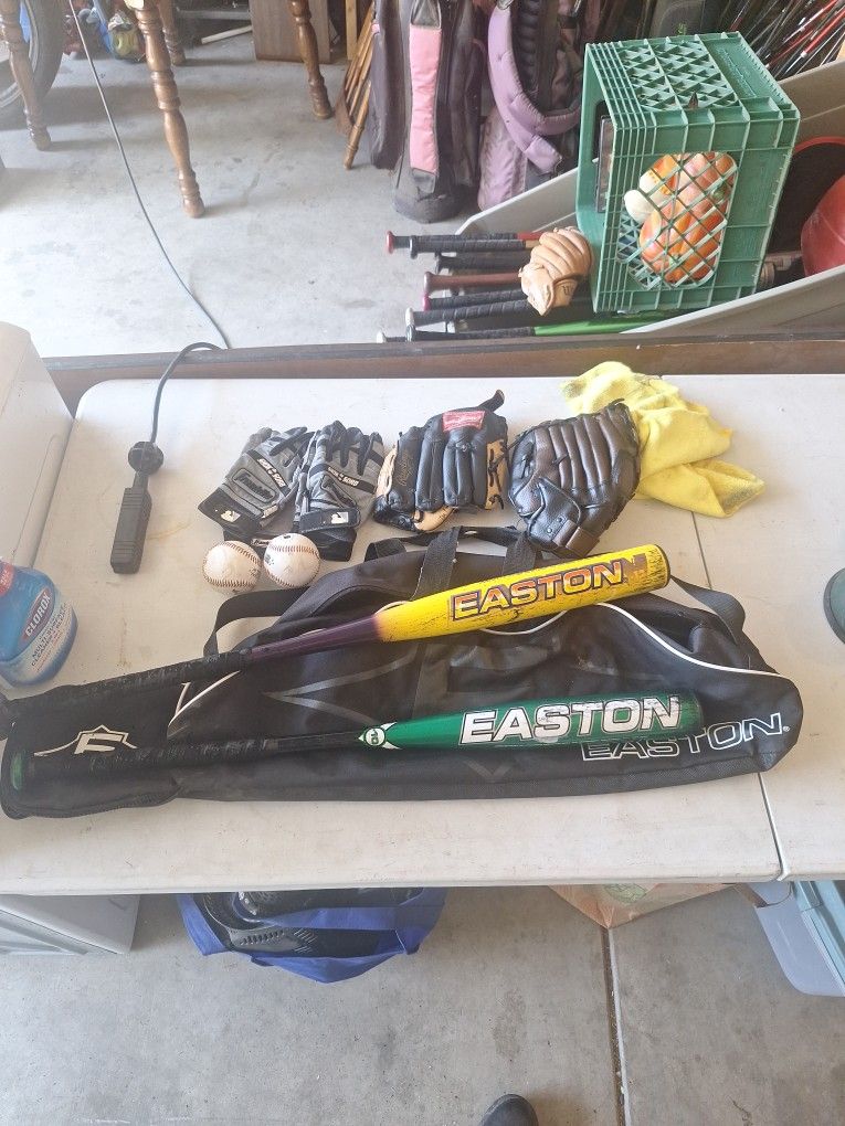Easton Baseball bag with bats and gloves