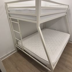 ikalido Metal Loft Bunk Bed Twin Over Full Size NO Mattress