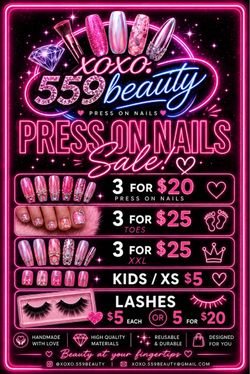Press on nails n toes sale