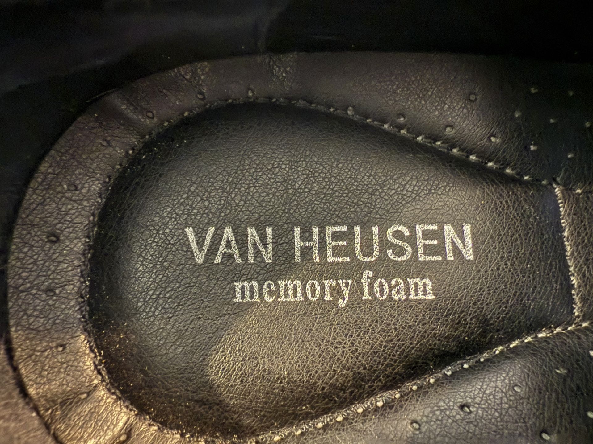 Van Heusen Leather Dress Shoes, Mens 12, Black