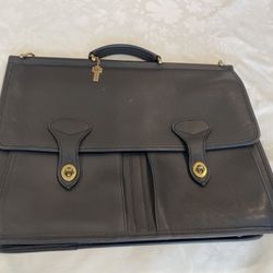 Jack Georges Vintage Black Soft Leather Briefcase Messenger Bag Made in USA
