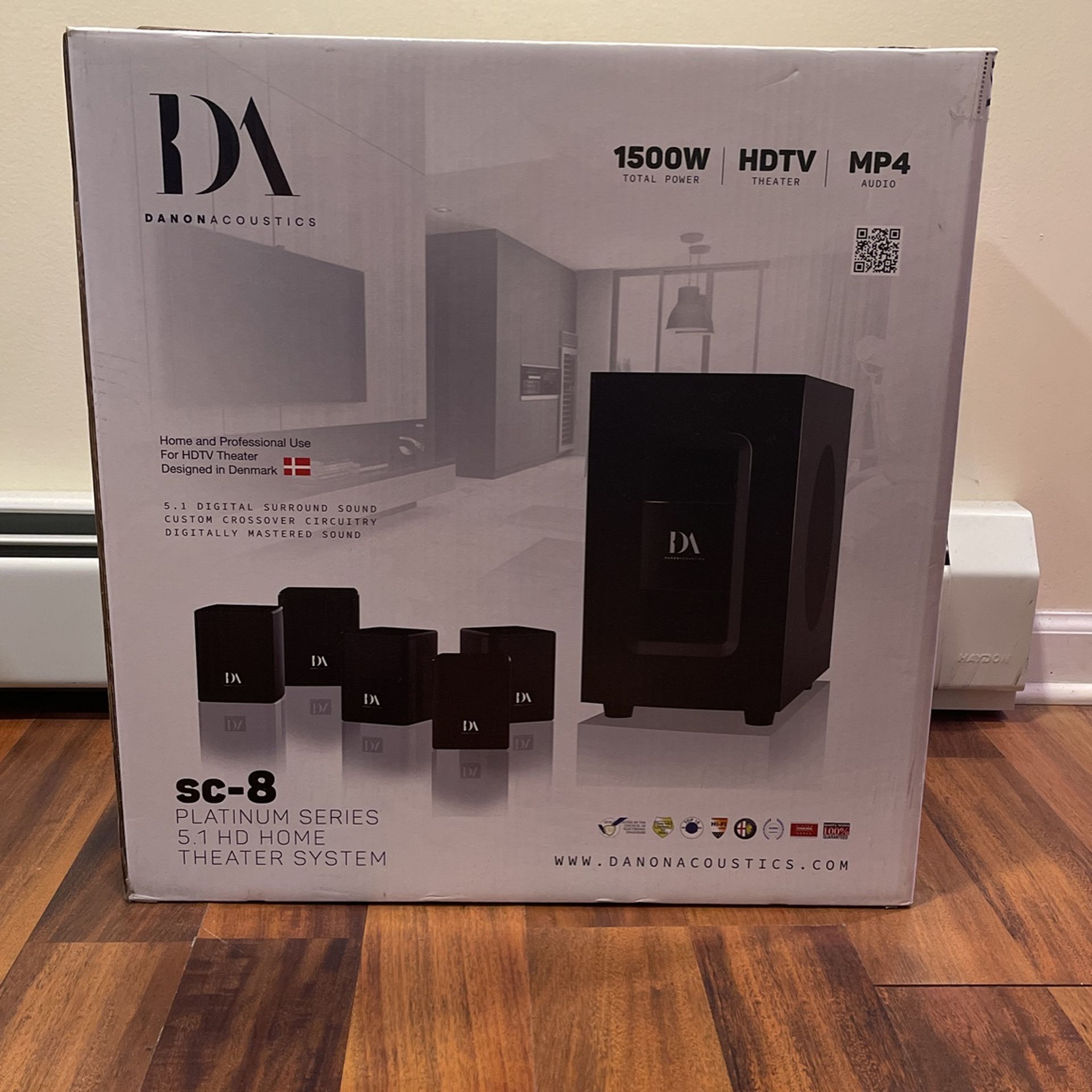 New! Danon Acoustics Sc-8 Home Theater Speaker System 1500w!