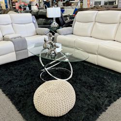 Beautiful Two Tone White & Grey Reclining Sofa&Loveseat On Sale Only $999