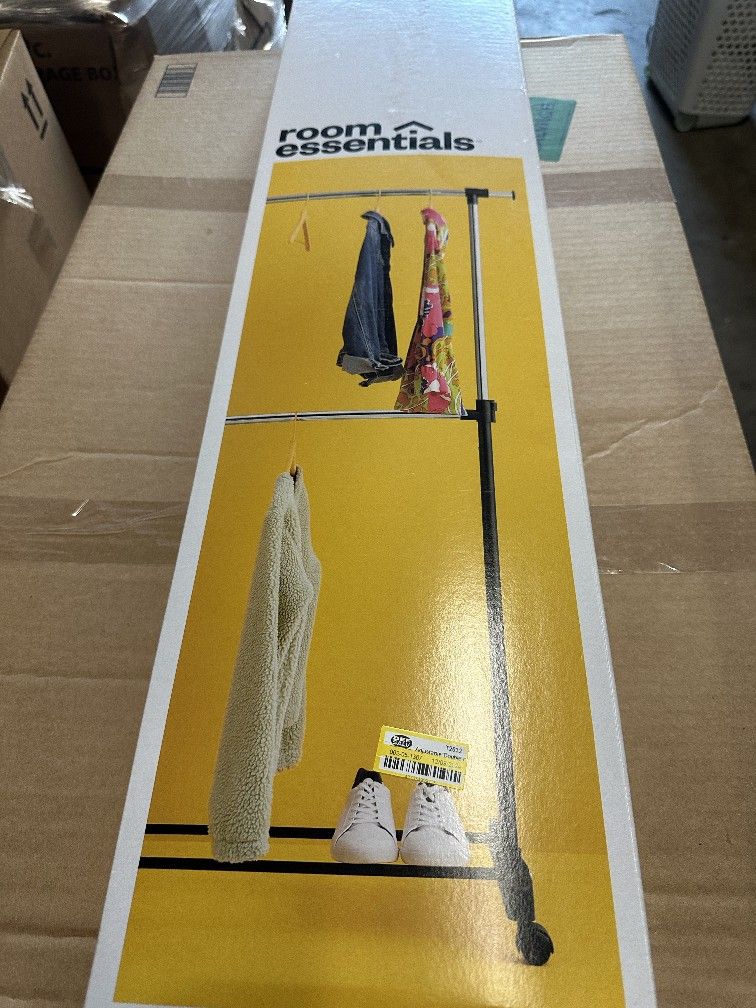 Adjustable Double Rod Garment Rack Black - Room Essentials