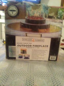 Round Table Top Outdoor Fireplace, LP gas Powered