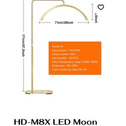 HD-M8X LED MOON LIGHT INDOOR FILL LIGHTS FOR EYELASH BEAUTY, Tattoo Artists Etc