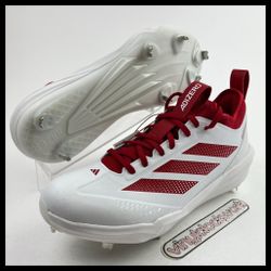 Adidas Adizero Impact 2.0 Men's Metal Baseball Cleats Size 8.5 JH6734 White Red