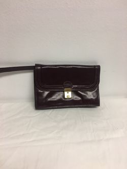 Vintage burgundy leather clutch