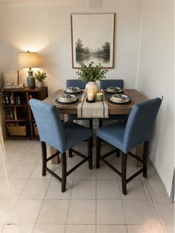 Counter Height Dining Table Set with 4 Chairs