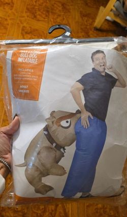 Adult dog biting butt blow up costume