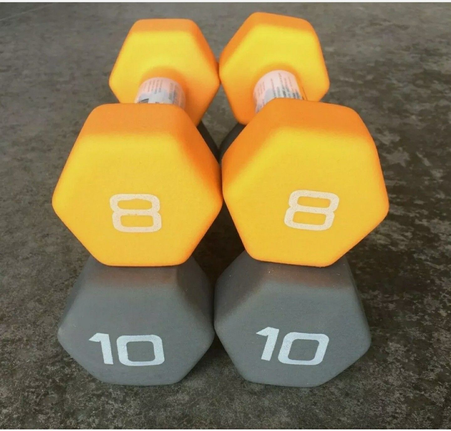 New CAP Hex Neoprene Dumbbell Weights Pair - 10 & 8 - 36 lbs