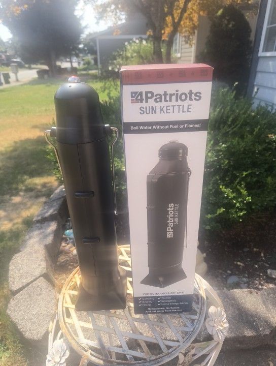 4Patriots Sun Kettle Solar Boil Water No Fuel Flames Batteries Off Grid 16.9oz