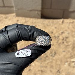 925 Silver Nugget Ring With Diamond Cut