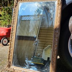 Intricate Gold Framed Hanging Wall Mirror - 25" x 37"