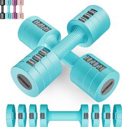 Adjustable Weight Dumbbells Set of 2, 8 in 1 Hand Weights for Women
