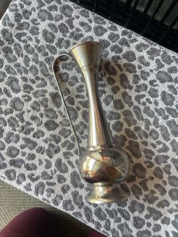 Vintage tall silver flower vase