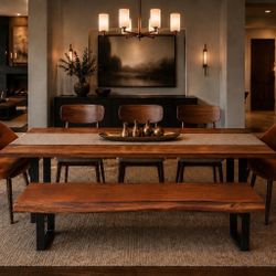 Stunning Solid Walnut 7-Piece Designer Dining Set + Free Delivery
