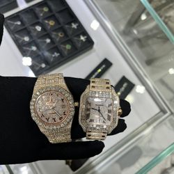 Rose Gold Iced Out Cartier /rose Gold Ap