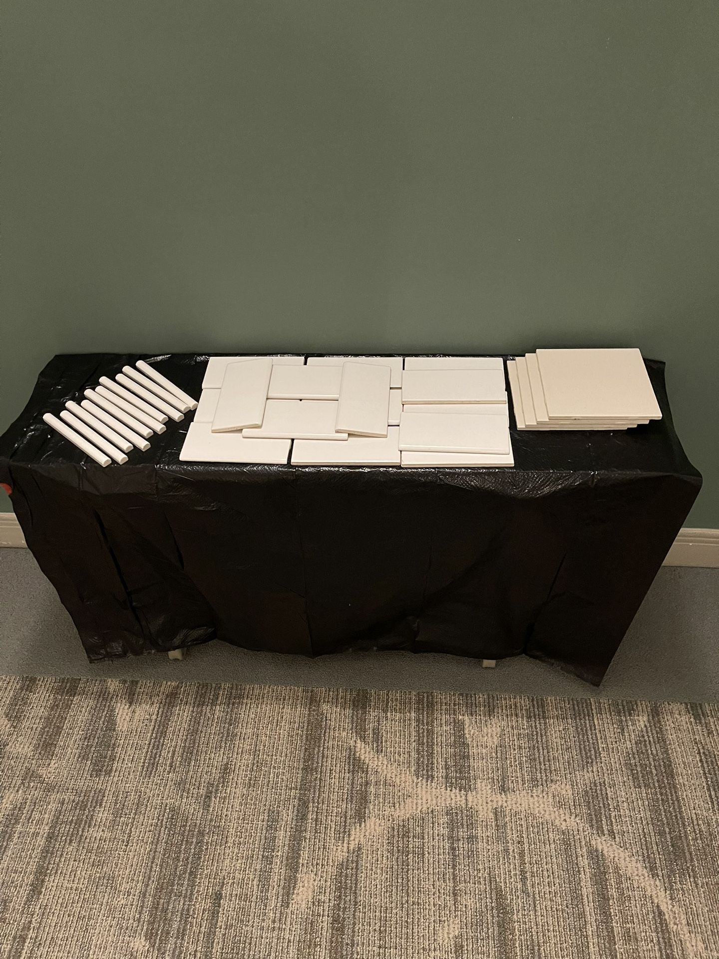 Small Box of CERAMIC TILES (6" x 3"; 6" x 6"; & 6" x .25") - posted price for entire box is firm.