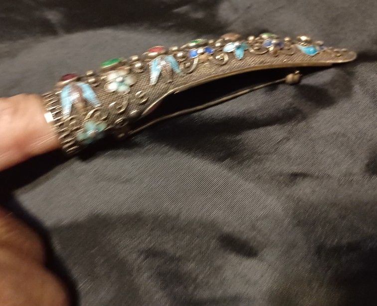 Old Chinese Fingernail Guard Brooch