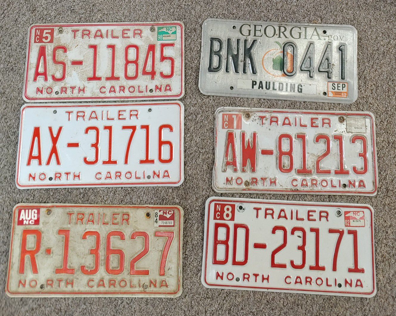 Vintage License Plates $10.00 Each