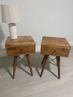 Wood side tables / nightstand tables